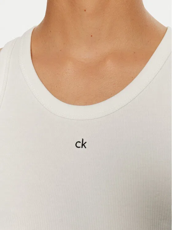 Топ slim fit Graphic Calvin Klein, белый — фото 4