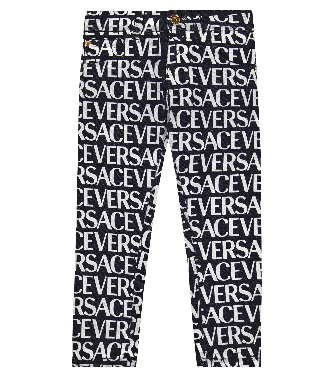 Джинсы с логотипом Versace Kids, черный