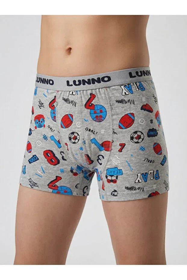 Детский комплект боксеров для мальчиков хлопковый Basics Lunnó, Multicolor — фото 3