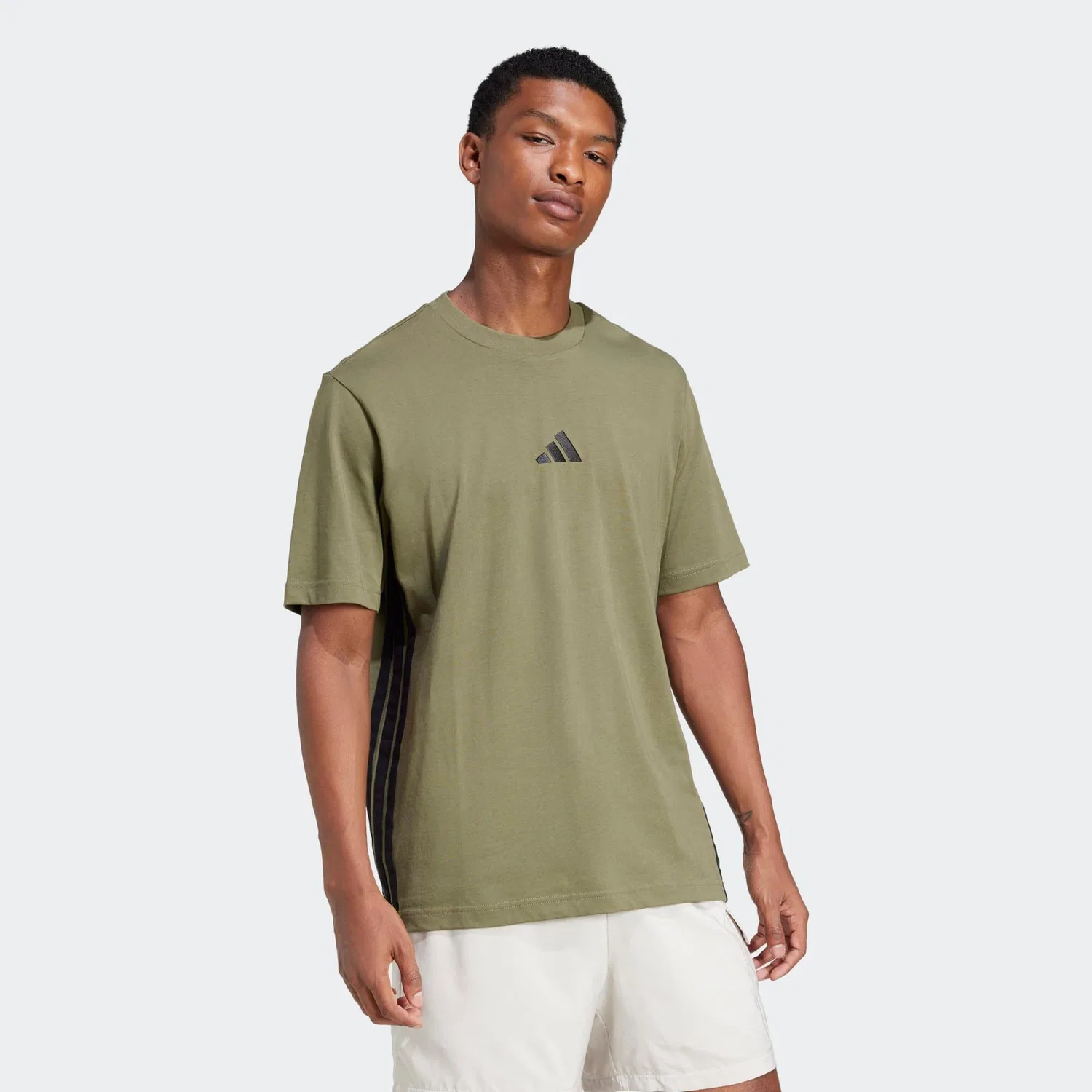 Мужская хлопковая футболка Adidas, Hellkhaki — фото 4