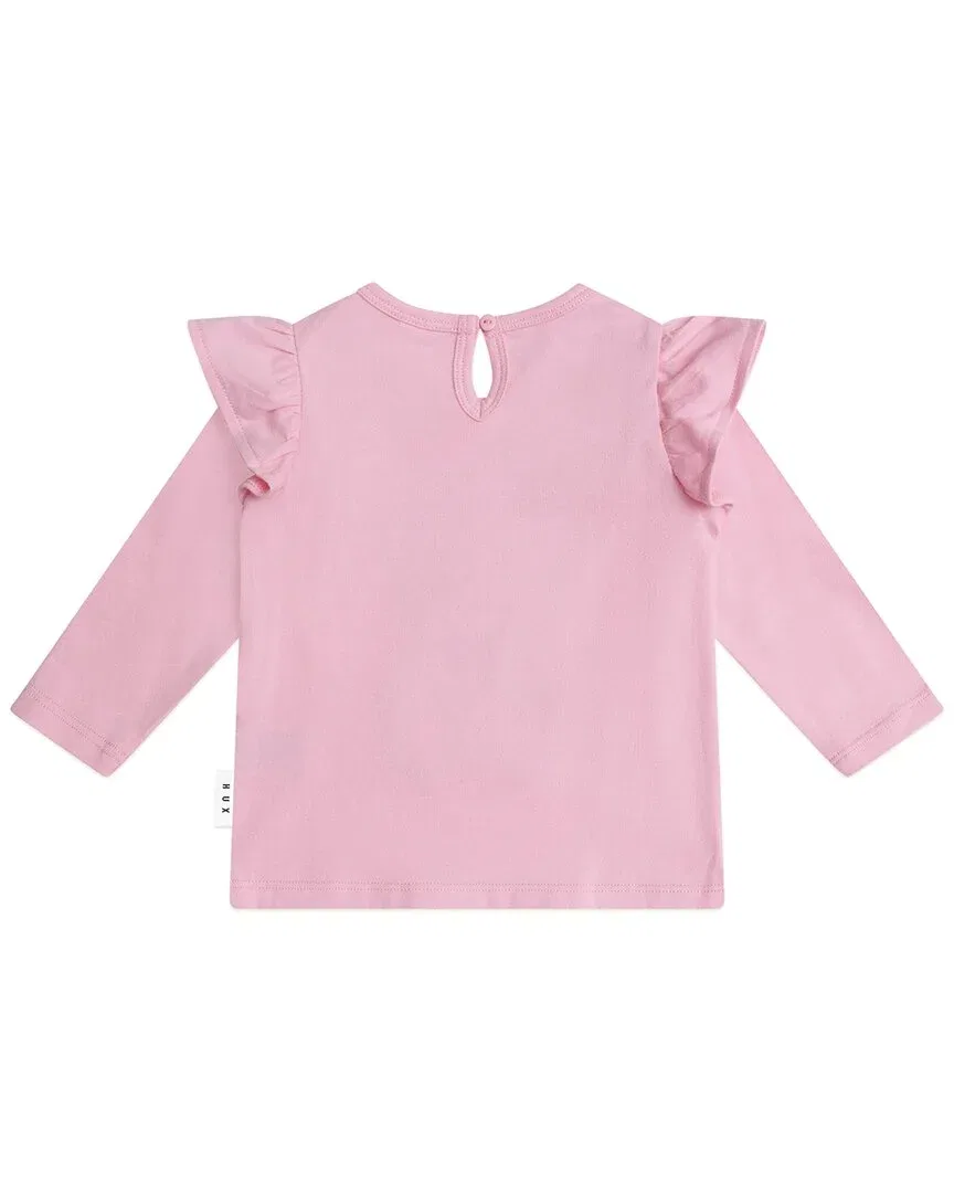 Детская футболка с коротким рукавом и рюшами Huxbaby Strawberry Huxette, красный — фото 2
