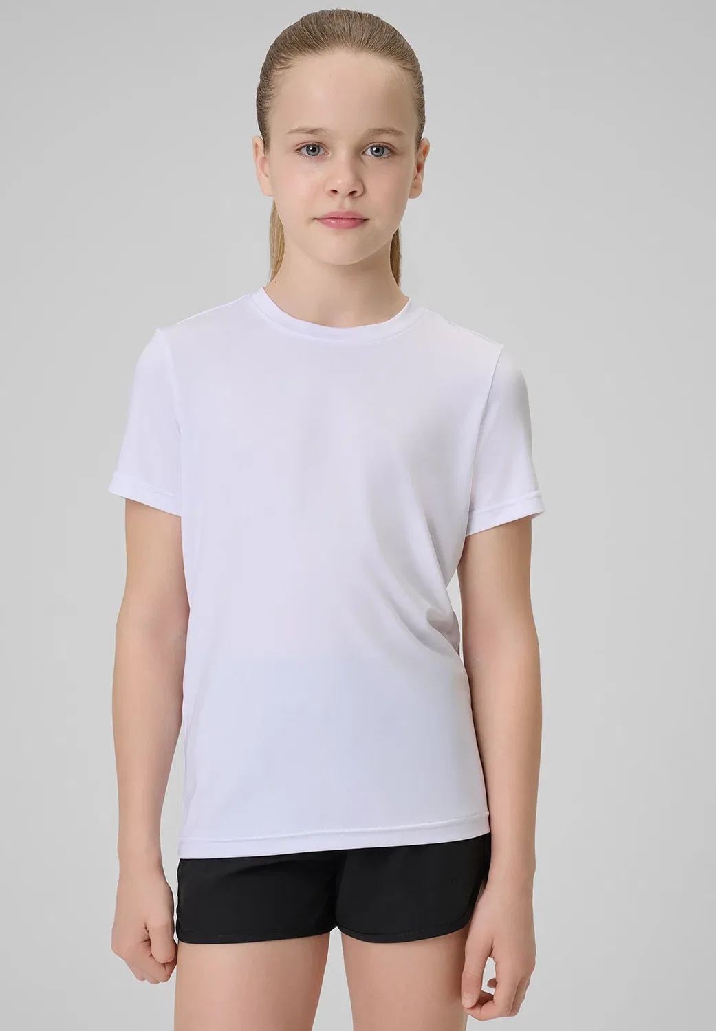 Komplet sportowy na wf (koszulka+spodenki+worek) dziewczęcy - спортивные шорты 4F, White/Black — фото 2