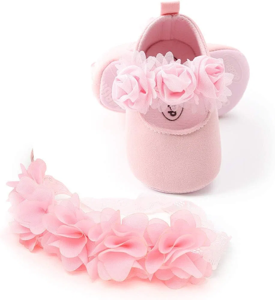 Детские туфли Мэри Джейн для девочек HsdsBebe, Flower Pink — фото 2