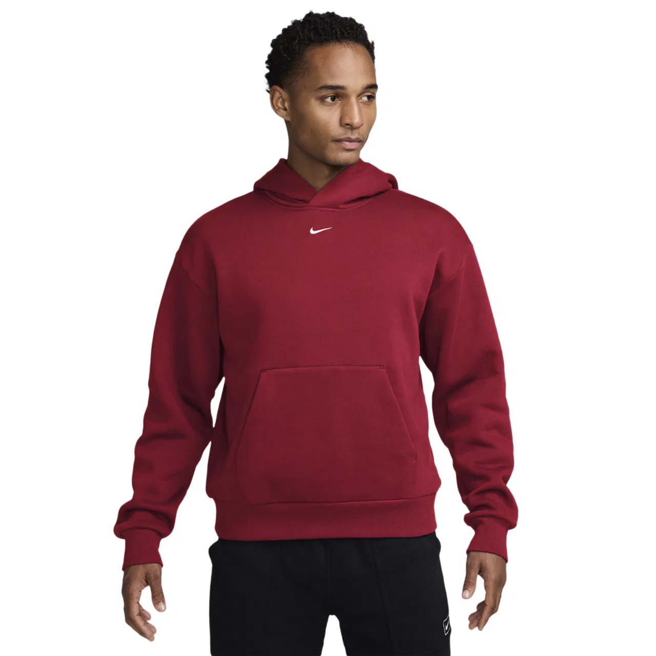 Мужское худи свободного кроя с флисом Nike Solo Swoosh, White/Red