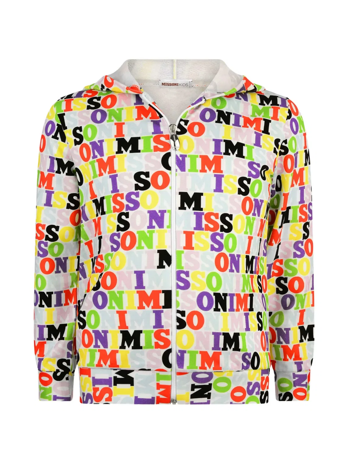 Толстовка на молнии с логотипом Missoni Kids, белый
