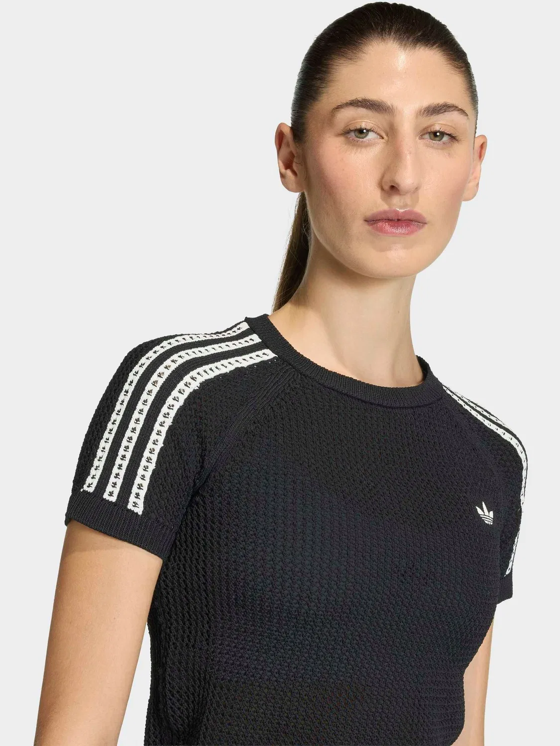 Футболка с вязаным кружевом, Cali Tee, adidas Originals, черный — фото 4