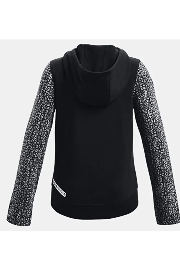 Детское худи для девочек на молнии с капюшоном UA Rival Fleece Full-Zip Under Armour, Black — фото 2