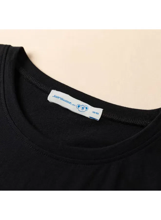 Jeanswest Футболка с принтом для девочки, черный — фото 4