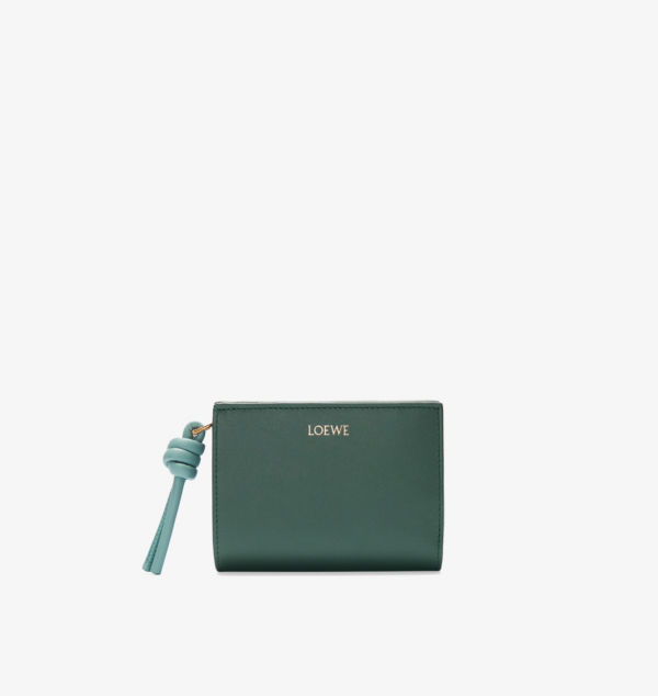 

Компактный кожаный кошелек с фирменным принтом Knot Loewe, мультиколор