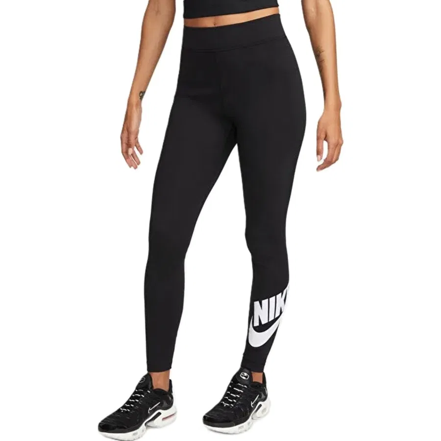 Женские леггинсы с высокой посадкой с принтом High-Waisted Graphic Nike, Черный