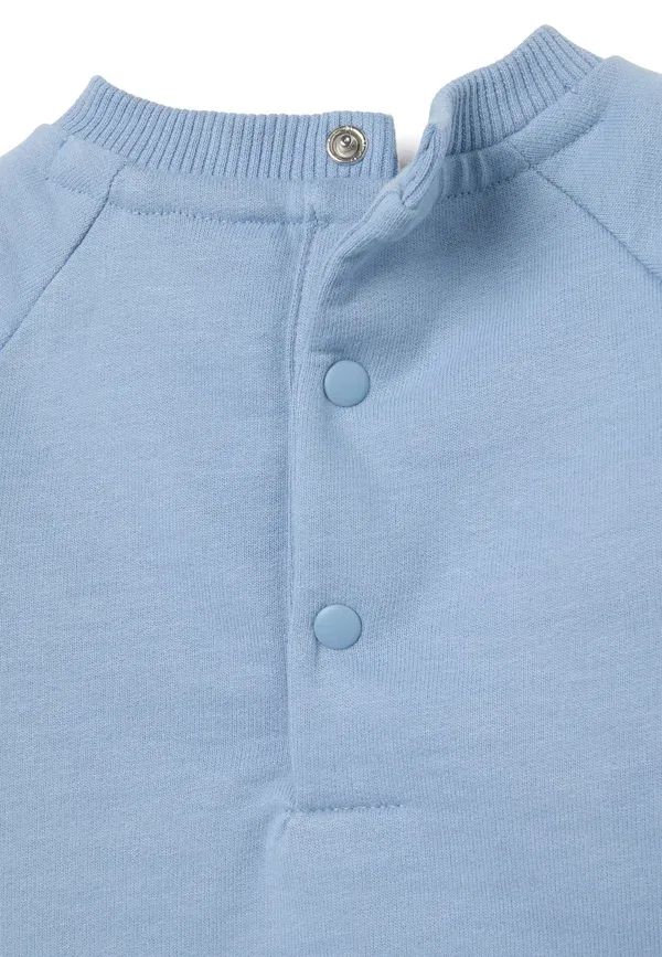 Комплект из кофты и брюк 100% хлопок Outfit with inscription set Ovs, soft blue, голубой — фото 3