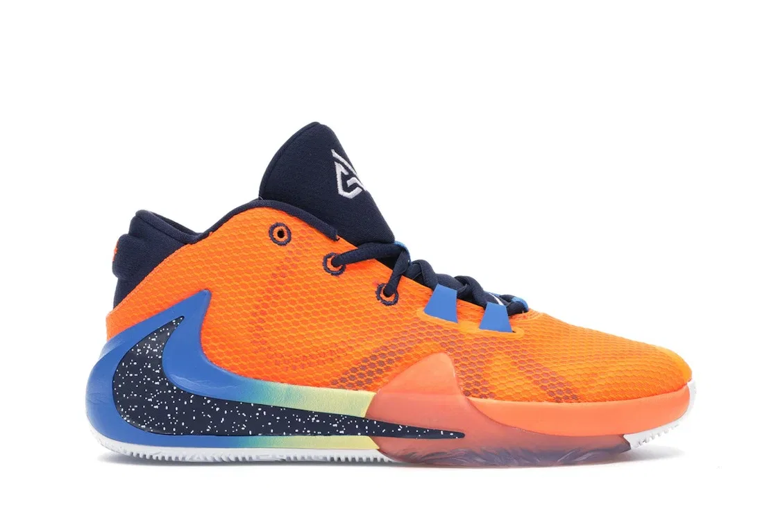 Детские кроссовки для мальчиков с принтом Nike Zoom Freak 1 Nike, Total Orange/Midnight Navy-White-Photo Blue