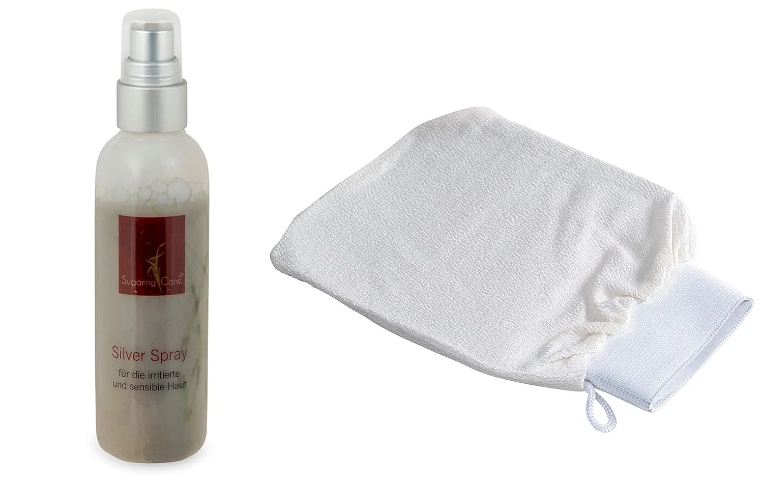Набор для ухода за кожей Silver Spray + Exfoliating Glove, Sugaring Cane