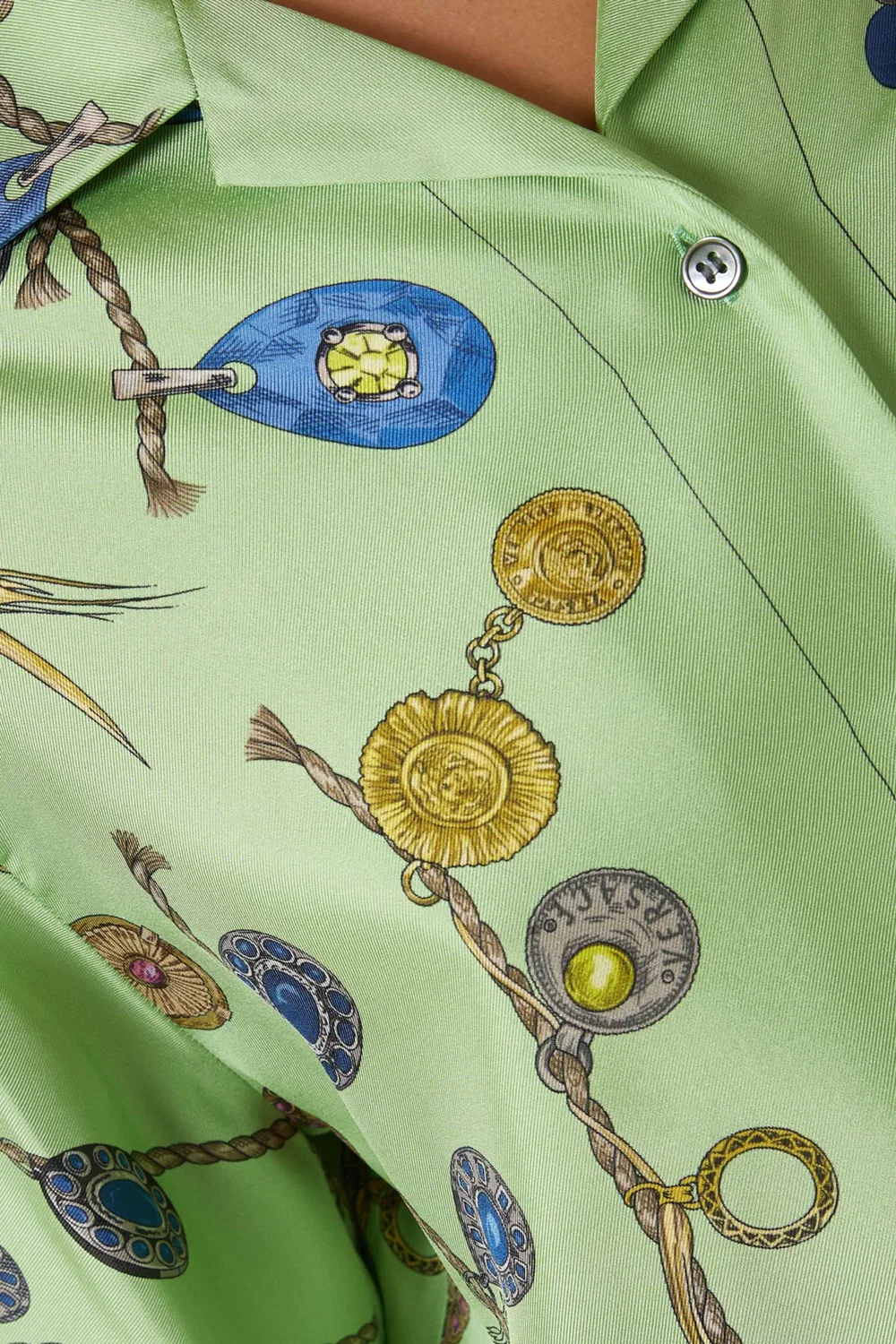 Рубашка с принтом Broken Jewels из шелкового твила Versace — фото 4