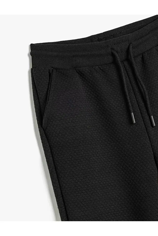 Детские спортивные штаны для мальчиков с утяжкой Basics Koton, Black — фото 3