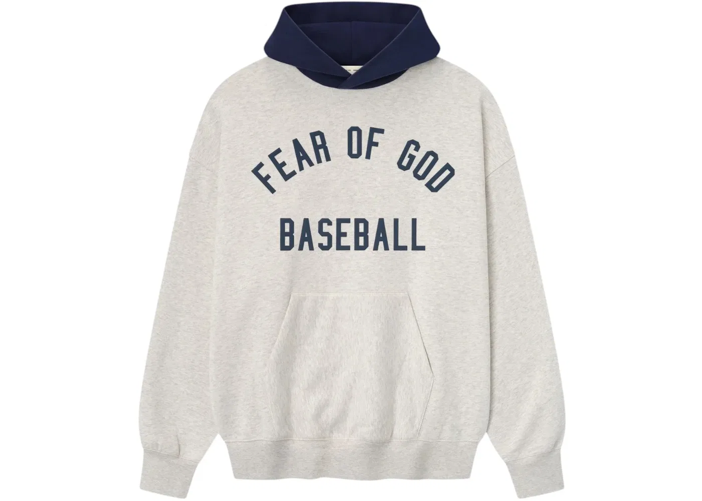 Мужской худи с принтом Essentials Oatmeal Heather/Midnight Navy Fear of God, Oatmeal Heather/Midnight Navy