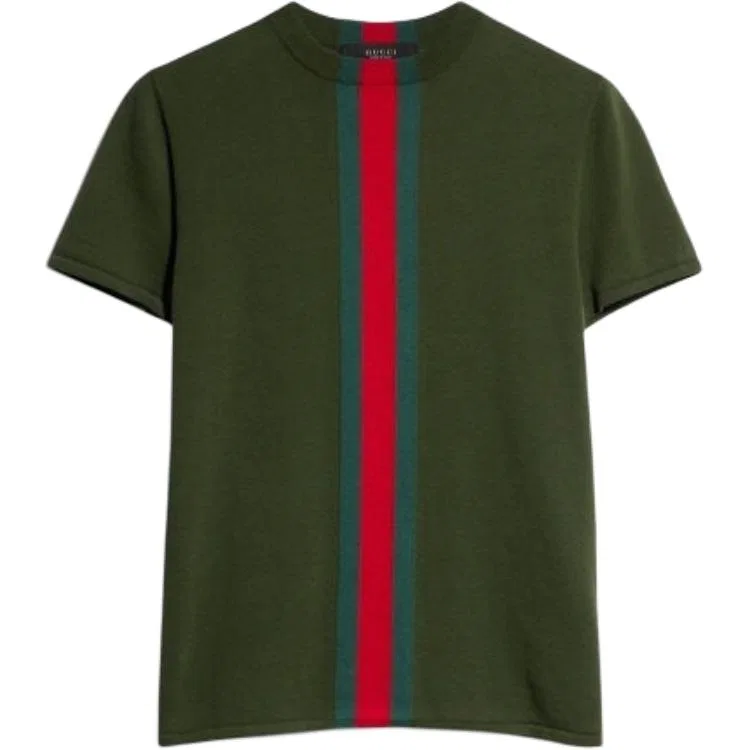 Мужская футболка с круглым вырезом Green GUCCI