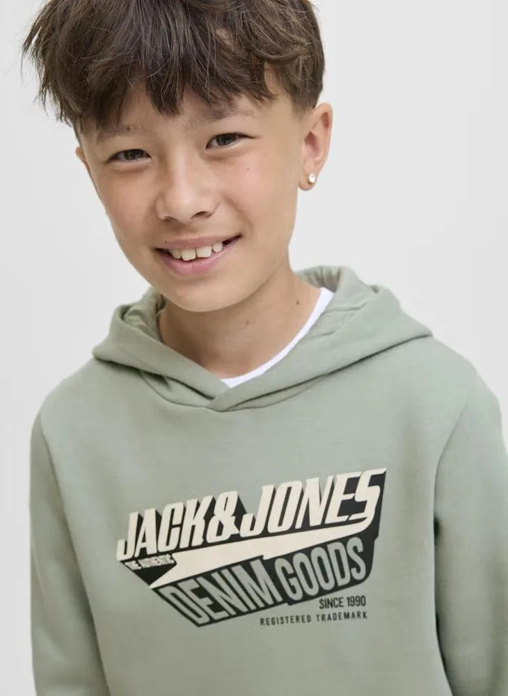 Худи с логотипом Logo Jack & Jones Junior, зеленый