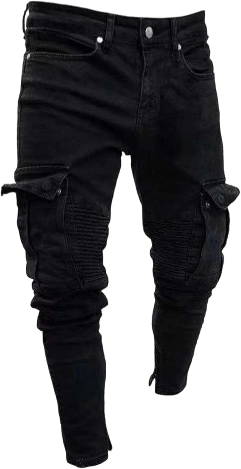 Джинсы карго stretch, черный