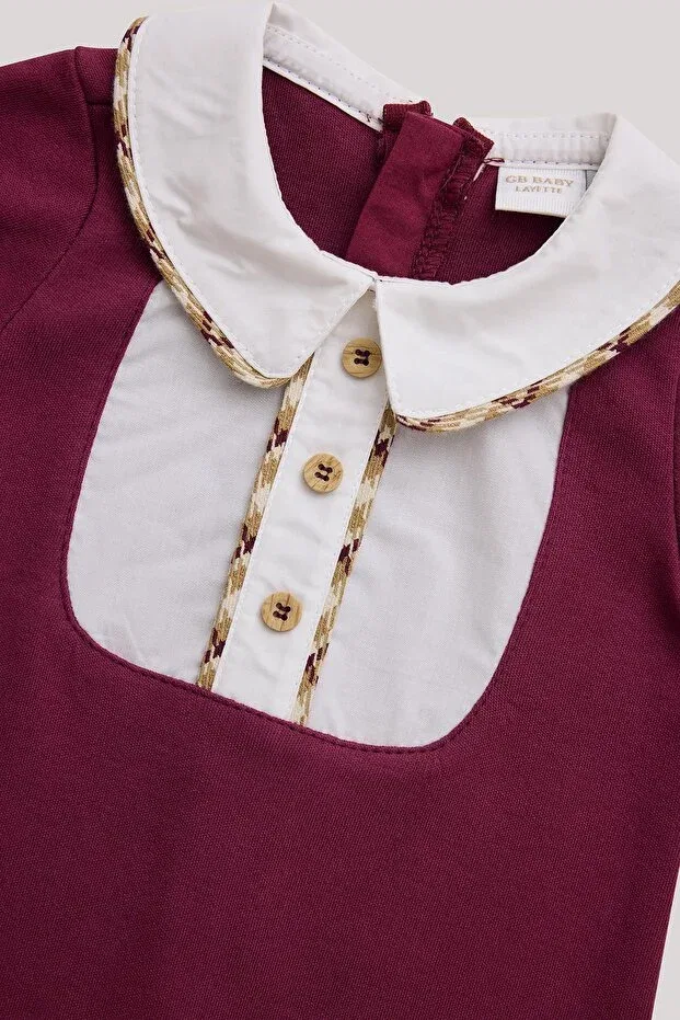 Детский комбинезон для мальчиков с длинным рукавом Layette, Burgundy — фото 3