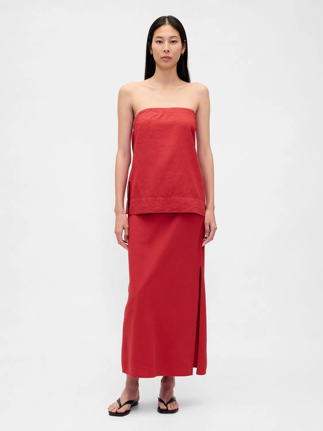 Топ Gap Red Linen-Blend Cami, красный — фото 3