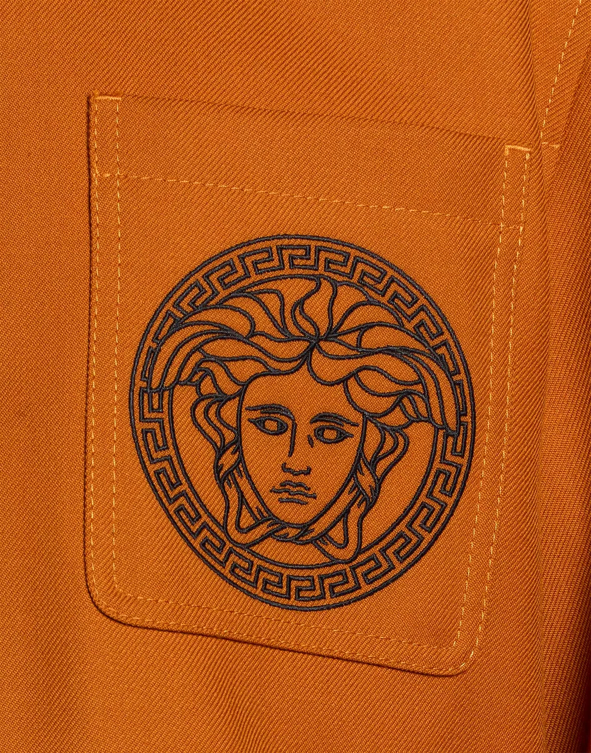 Мужская куртка из шерсти с аппликациями Versace, коричневый — фото 4