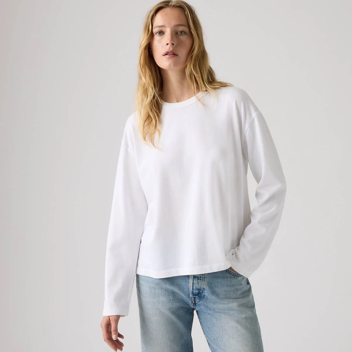 Винтажная футболка с длинными рукавами Levi's, Bright White - White