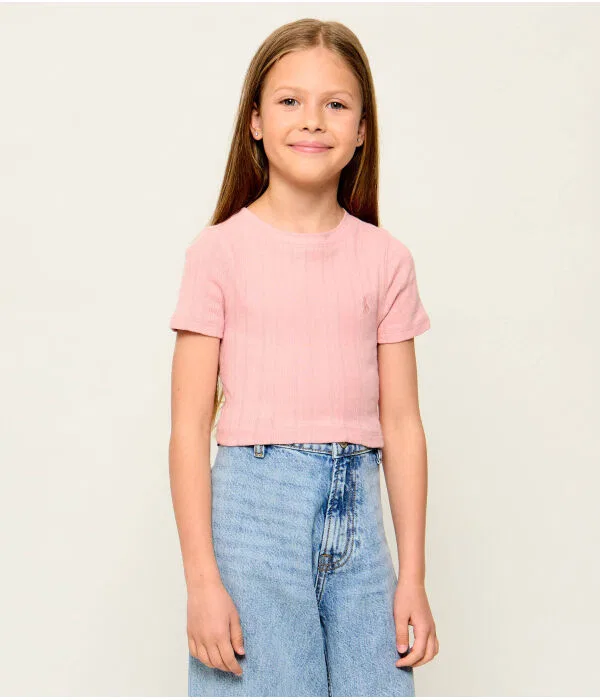 Детская футболка для девочек хлопковая Cropped Fit Polo Ralph Lauren, Rosa