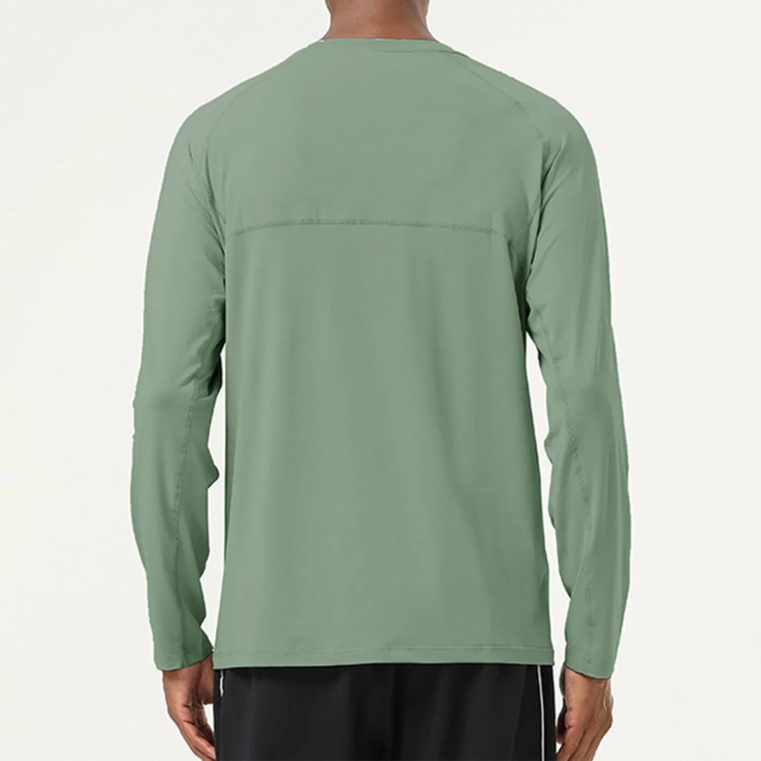 Мужская спортивная футболка на молнии Long Sleeve, Green — фото 3