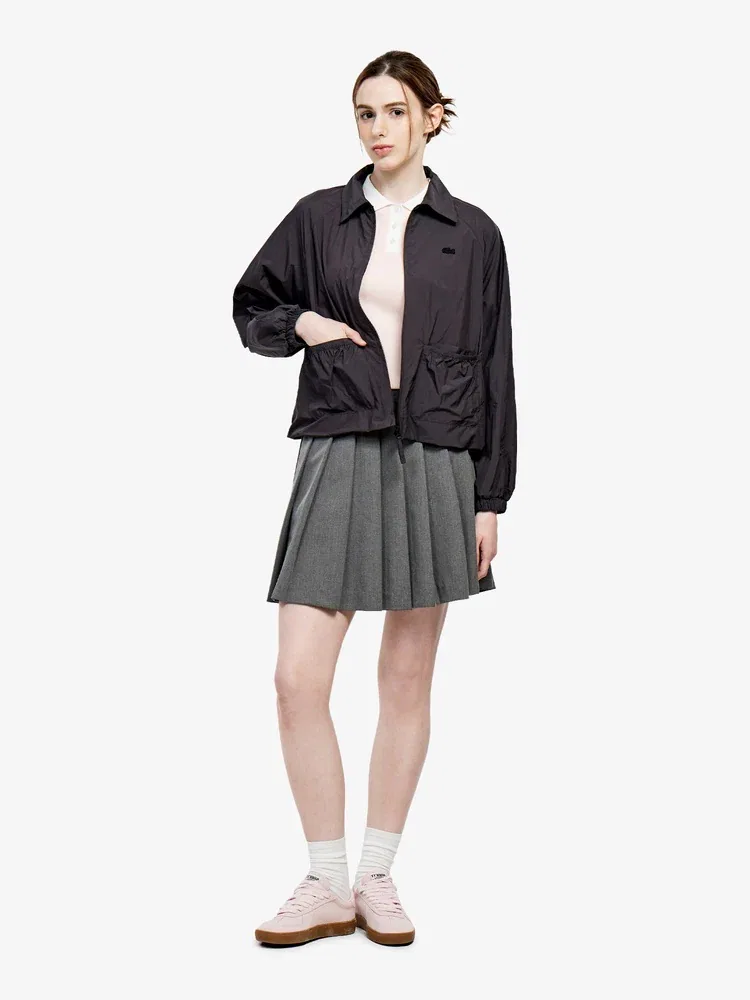 Пуховик женский LACOSTE Black, с воротником-стойкой, объемный — фото 4
