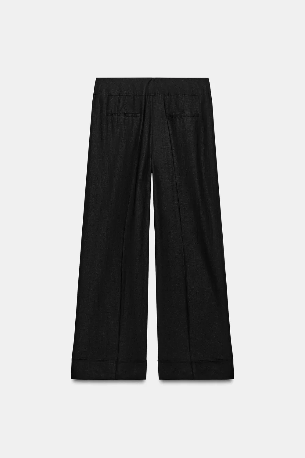 Широкие брюки с подвернутым низом ZARA, Black — фото 4