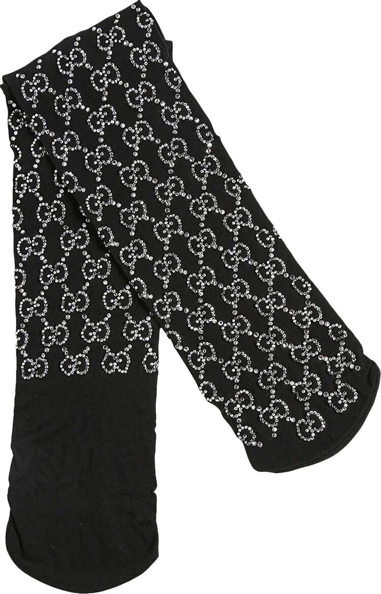 

Носки Gucci GG Embroidered Crystal Socks Black, черный