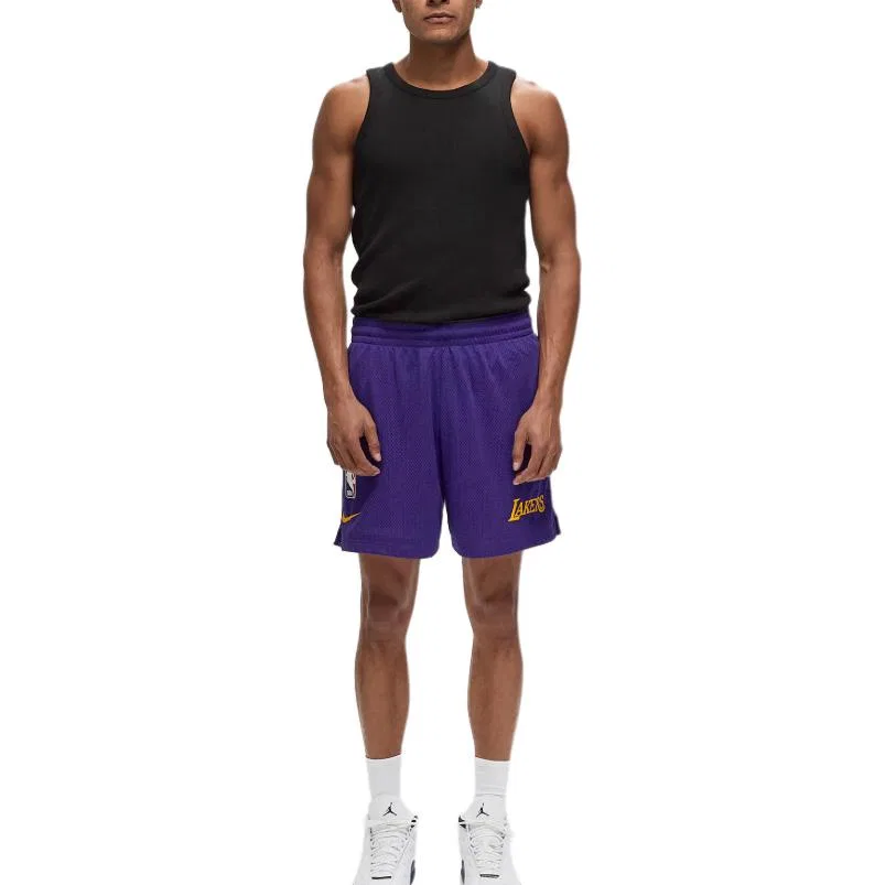 Мужские шорты с сеткой Nike NBA Los Angeles Lakers, Purple — фото 4