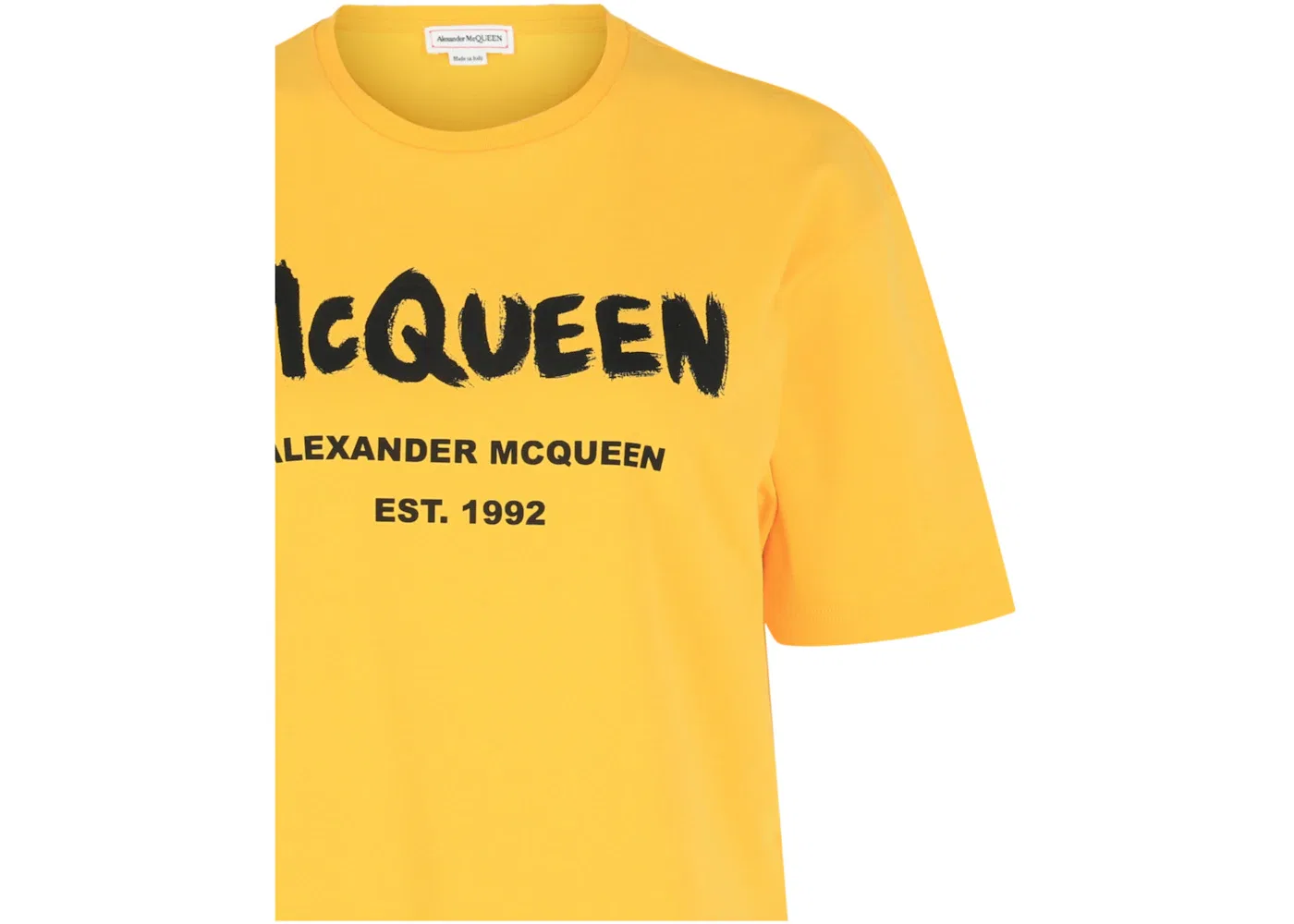 Женская футболка с принтом Alexander McQueen T-shirt, Pop Yellow Black — фото 3