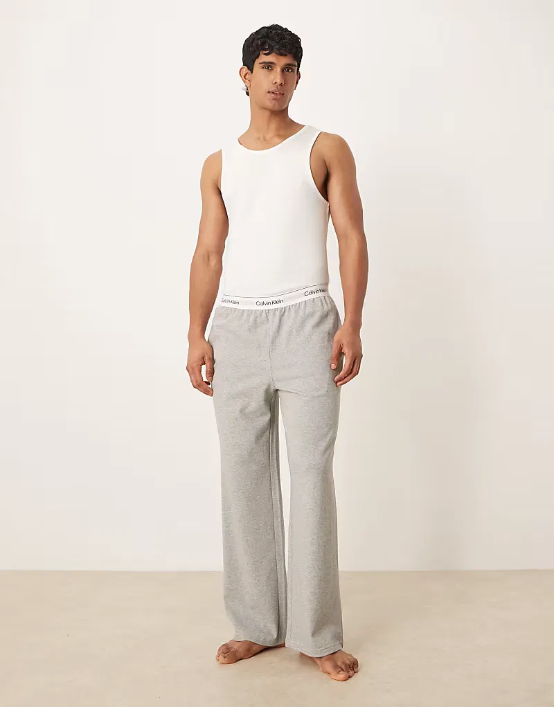 Пижамные штаны Calvin Klein Icon из эластичного хлопка серого — фото 2