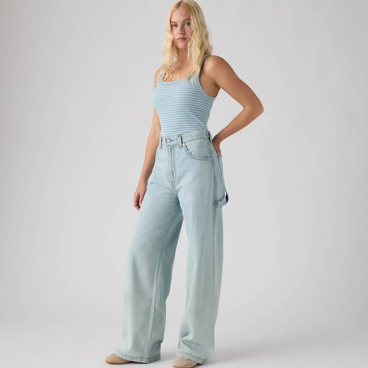 Женские рабочие брюки свободного кроя Cinch Levi's, Abraided Art Jump - Light Wash