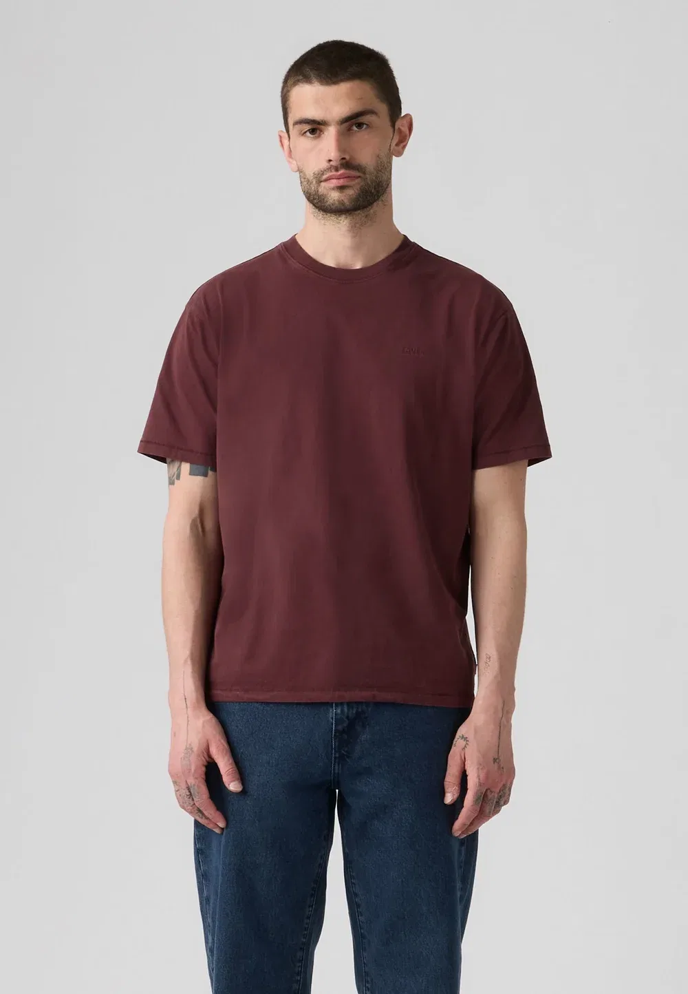 Винтажная футболка - базовая футболка Levi'S, Garment Dye Vineyard Wine