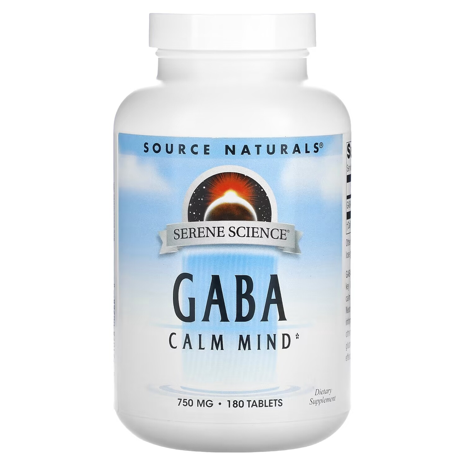 

Source Naturals GABA Calm Mind ГАМК 750 мг, 180 таблеток