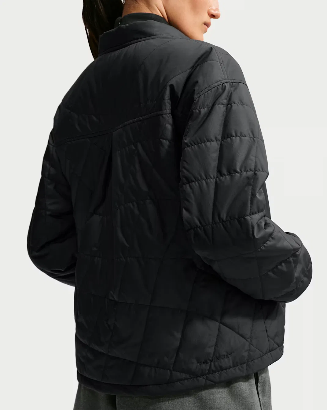 Женская стеганая куртка Therma-FIT в стиле "амбарная куртка" Nike Sportswear, Black/Black — фото 2