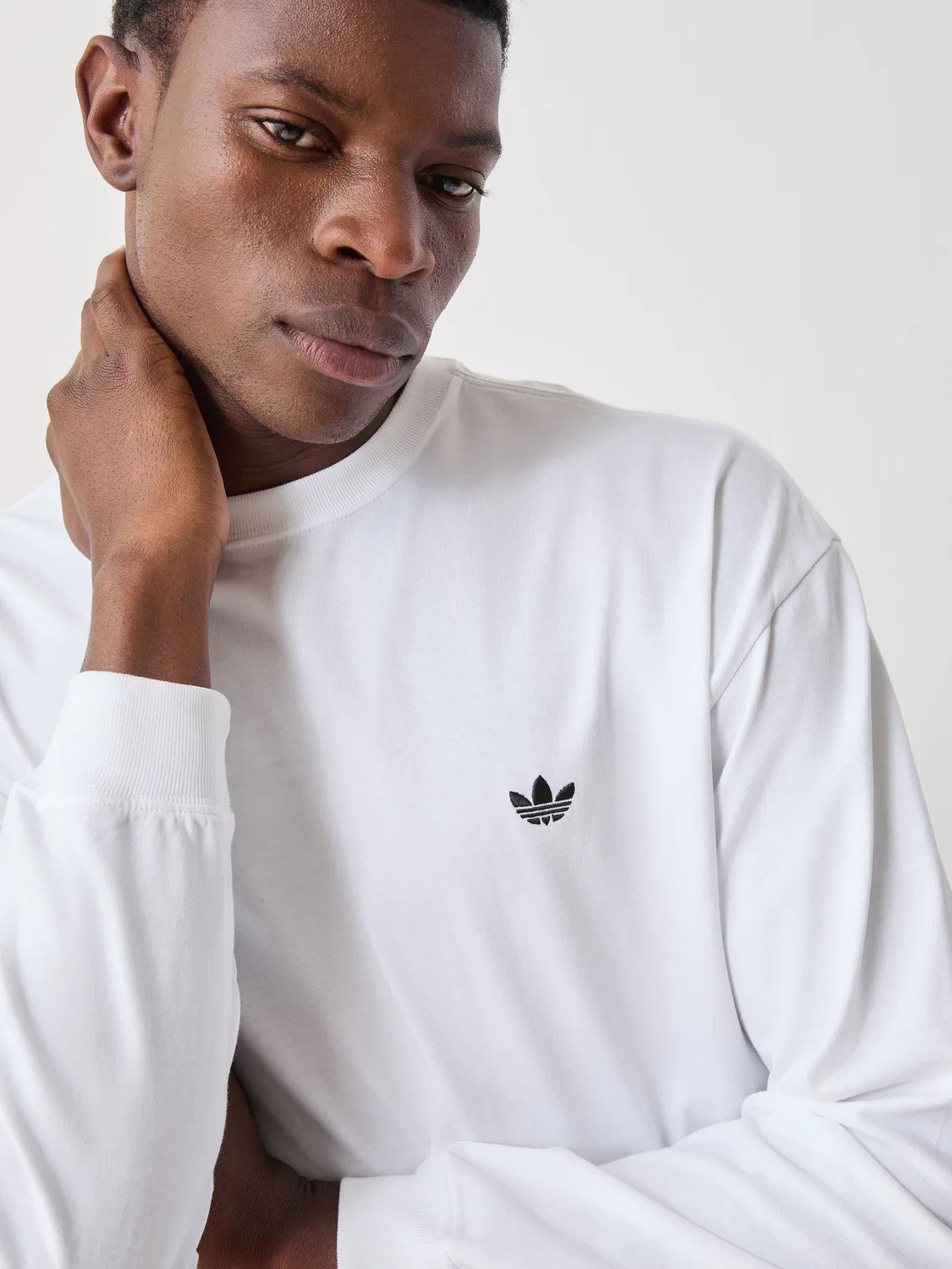 Футболка с длинным рукавом Trefoil Essentials, adidas Originals, белый — фото 4