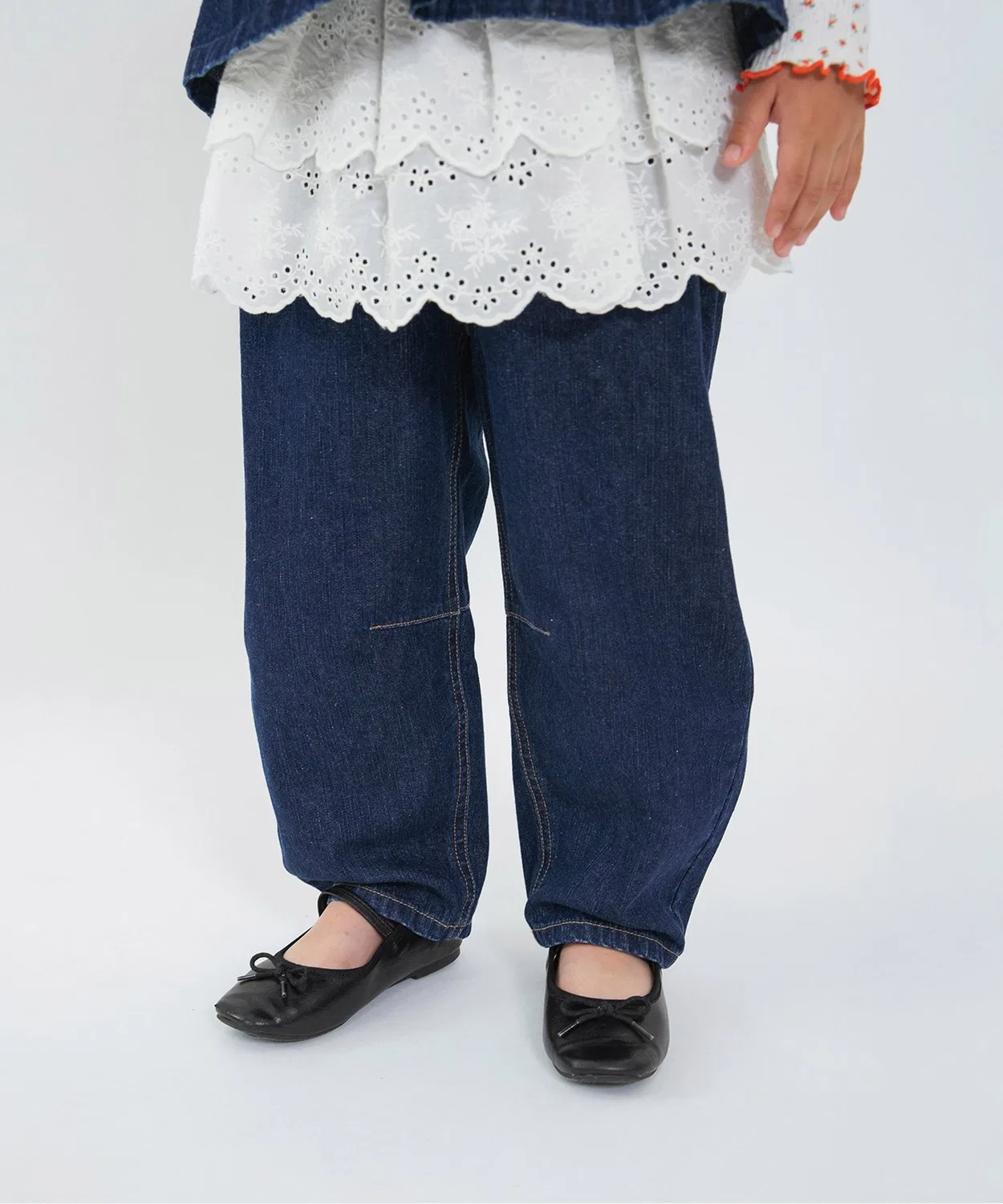 Детские джинсовые брюки с эластичным поясом, модель Curved Denim Pants BREEZE, Navy