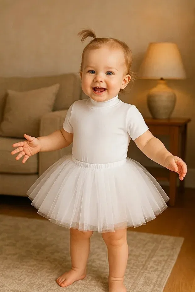 Детская юбка для девочек из фатина Madyabutik, White