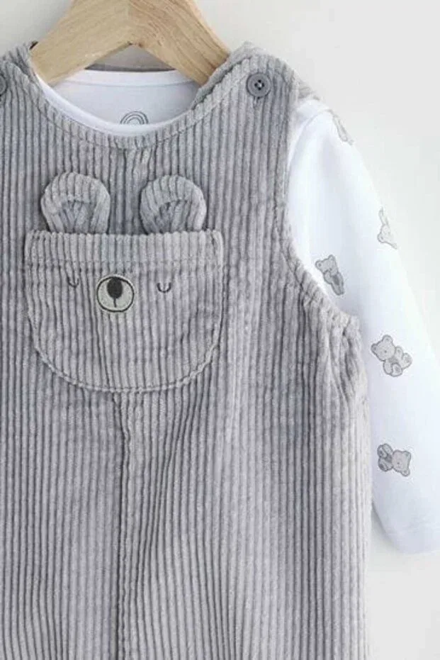 Детский комбинезон-боди с принтом Next Baby, Gray — фото 3