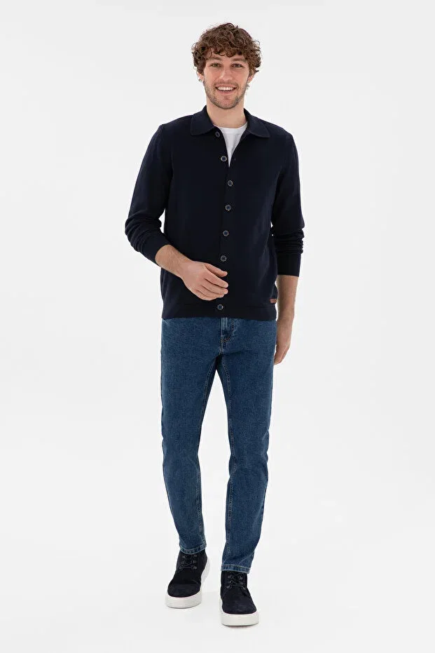 Мужской кардиган хлопковый Basics U.S. Polo Assn., Navy Blue — фото 4