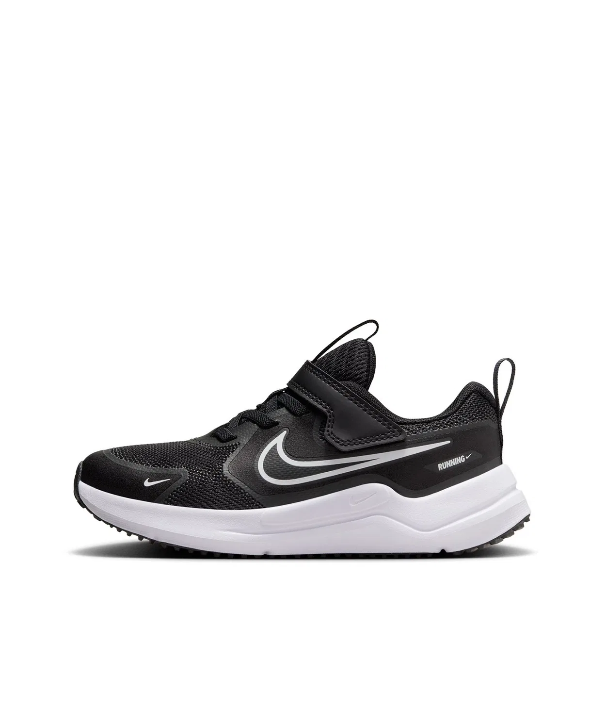 Детские кроссовки без шнуровки с липучками NIKE Cosmic Runner PSV, Black/White