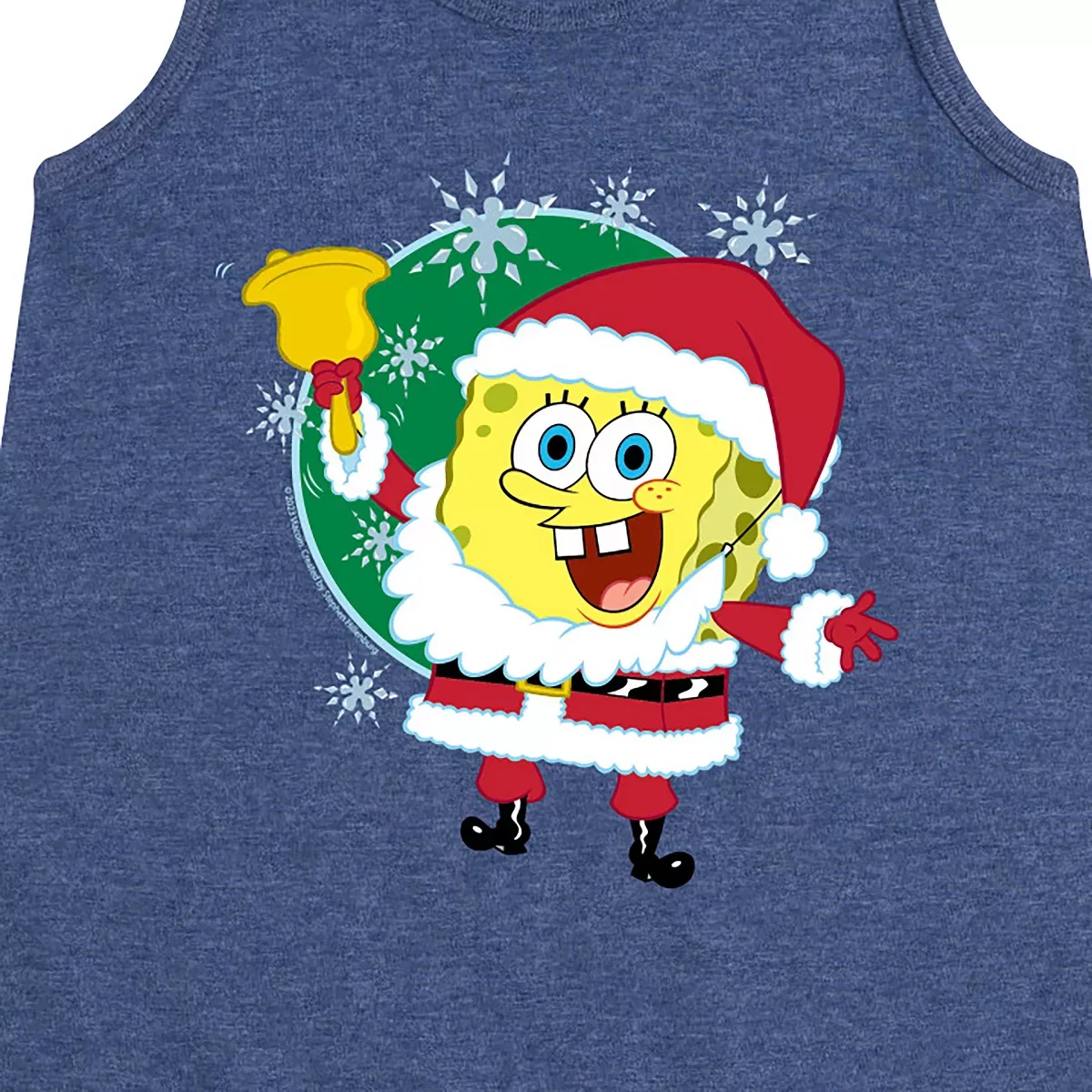 Детское платье-трапеция для девочек без рукавов Santa Spongebob SpongeBob SquarePants, Heather Navy — фото 2