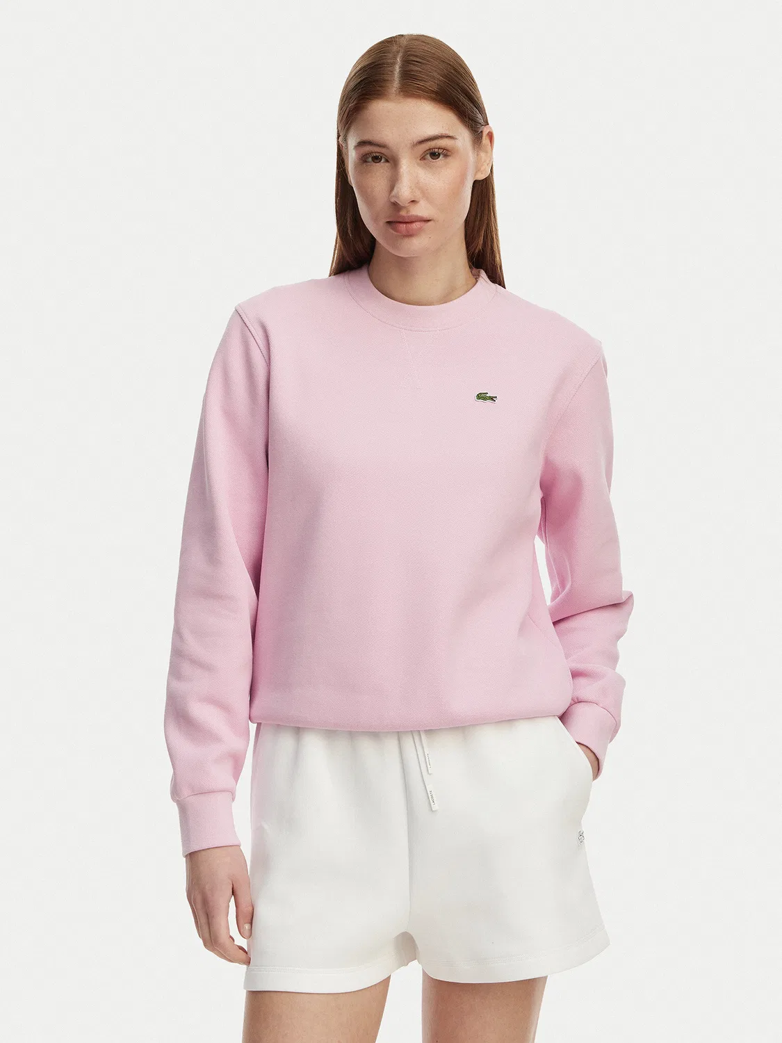 Женский свитшот свободного кроя Lacoste, светло-розовый