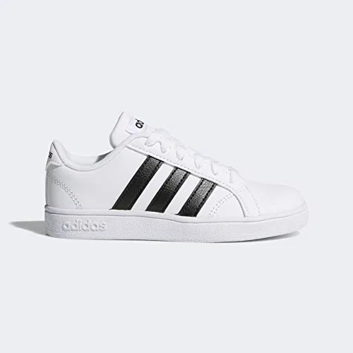 Детские кроссовки для девочек с закрытым носком Baseline Adidas, White Black White — фото 4