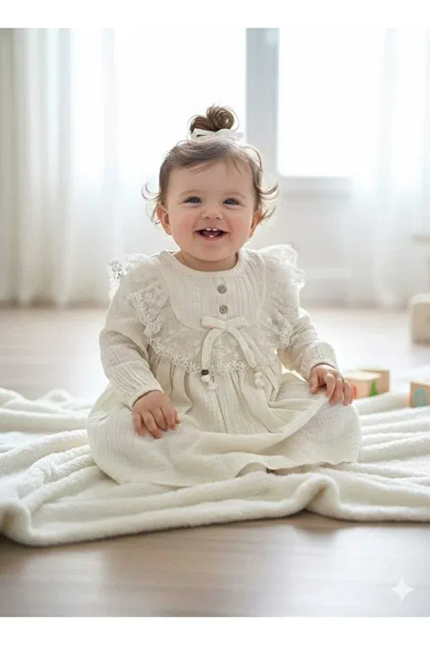 Детское платье для девочек хлопковое Laura baby Minicix, Beige