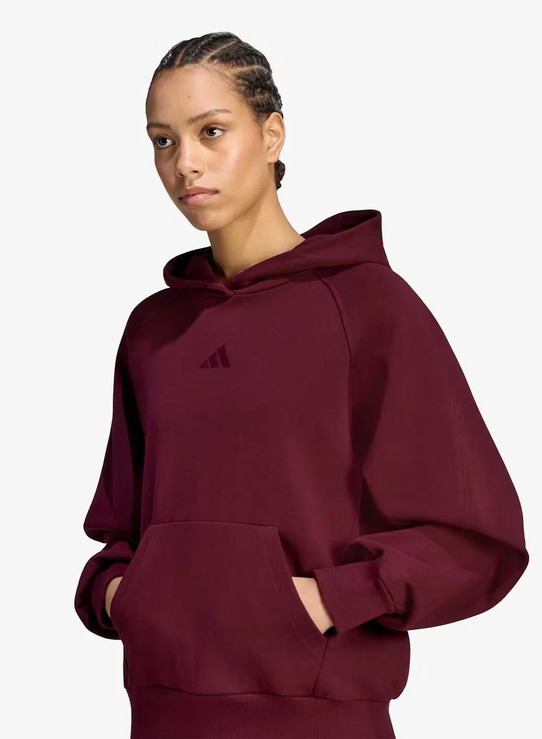 Худи с логотипом Small Logo Adidas, бордовый — фото 4